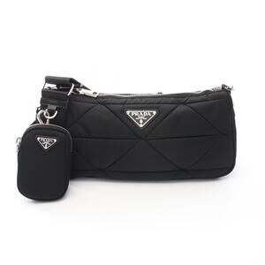 Prada Tessuto Quilting Shoulder Bag Nylon Black